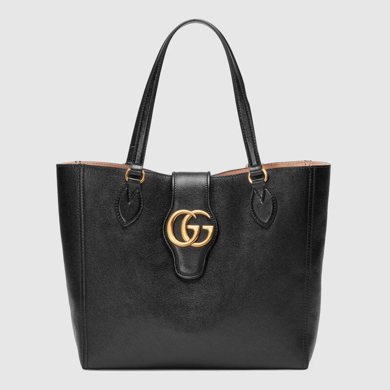 Gucci Small Messenger Bag with Double G Tote Bag 652680 Black